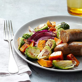 Roasted Autumn Vegetables & Chicken Sausage