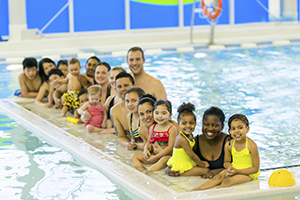 People in a public pool